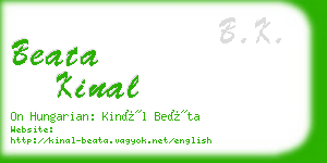 beata kinal business card